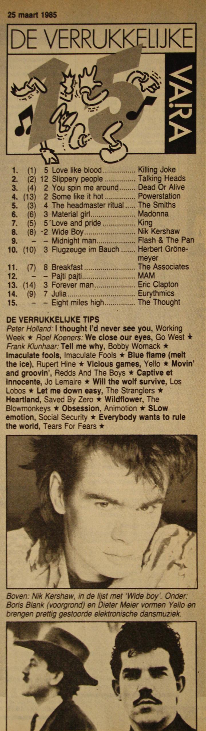 De Verrukkelijke 15 van 26 maart 1985