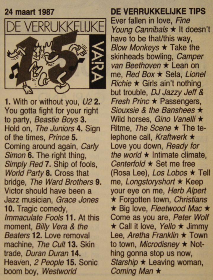 De Verrukkelijke 85 van 24 maart 1987, afgedrukt in de VARA-gids